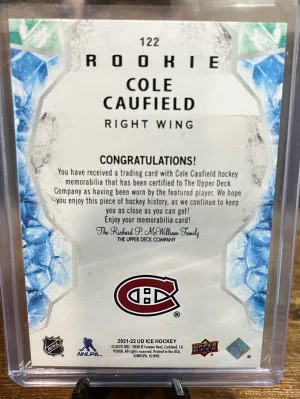 2021 UD Ice Cole Caufield Rookie Patch back