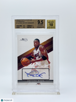 2008 Topps Signature Autographs Dwyane Wade #TSADWA /649 BGS 9.5 Auto 10 front