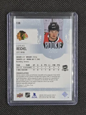 2022-23 Upper Deck The Cup Rookie Auto Patch /249 - Lukas Reichel back