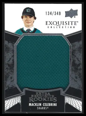 2024-25 UD Black Diamond Extra Exquisite RC Patch /349 Macklin Celebrini front