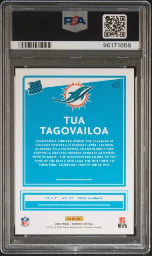 2020 Panini Donruss Tua Tagovailoa Season Stat Line /71 back