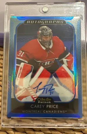 2021 O Pee Chee Platinum Carey Price Blue Rainbow Auto front