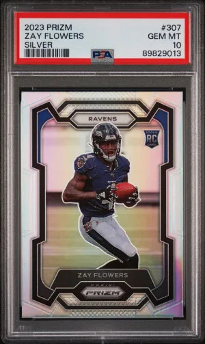 2023 Panini Prizm Zay Flowers Silver Prizm front