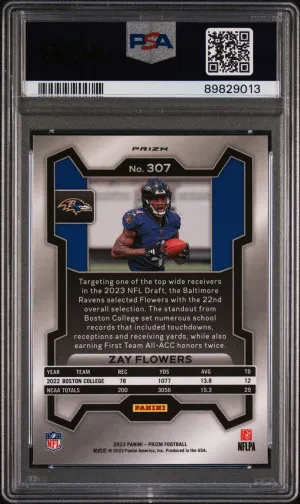 2023 Panini Prizm Zay Flowers Silver Prizm back