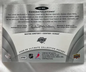 Wayne Gretzky 2008-09 Upper Deck Ultimate Jersey Patch 22/100 back