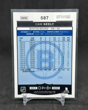 Cam Neely 2015-16 O-Pee-Chee OPC Black Rainbow /100 #587 Bruins back