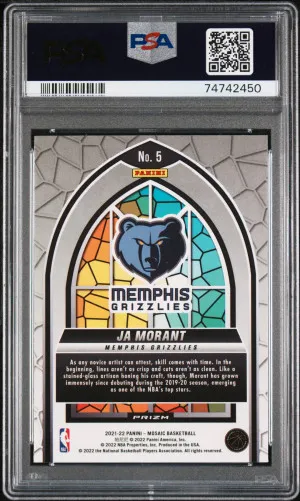 2021 Panini Mosaic Stained Glass Ja Morant Stained Glass back