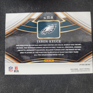 2023 Panini Select Jason Kelce ZEBRA SSP back
