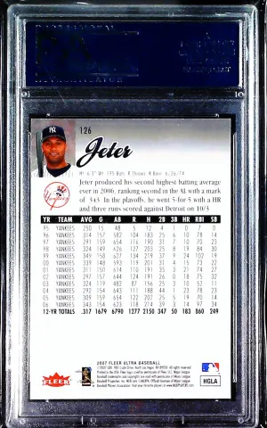 Derek Jeter 2007 Ultra PSA 10 back