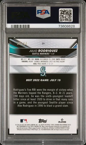 2022 Bowman's Best Julio Rodriguez Green Refractor back
