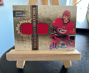 2021-22 Upper Deck Artifacts - Treasured Swatches - Gold Autographs #TS-AS - Andrei Svechnikov /25 front