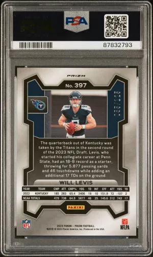 2023 Panini Prizm Will Levis Purple Prizm /125 back