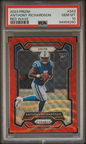 2023 Panini Prizm Anthony Richardson Red Wave Rookie /149 front