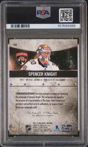 Spencer Knight Metal Universe 1/1 GOLD back