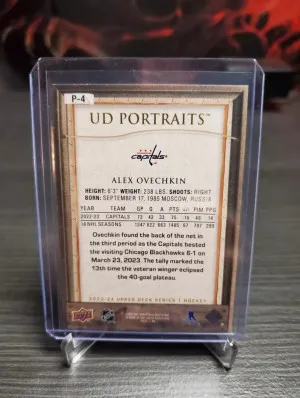 2023-24 Upper Deck Series 1 - UD Portraits #P-4 Alex Ovechkin back