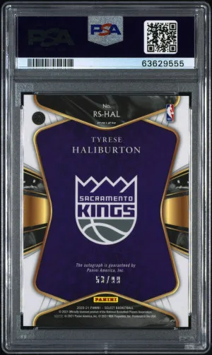 2020 Panini Select Rookie Signatures /99 Tyrese Haliburton Rke.sig-Neon Green Prizm back
