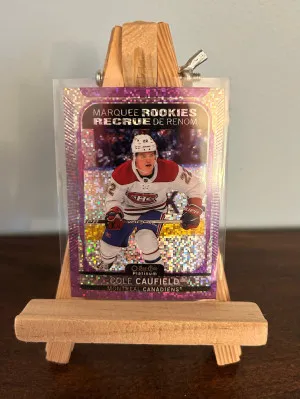 2021 O-PEE-CHEE PLATINUM COLE CAUFIELD VIOLET PIXELS /299 #201 front