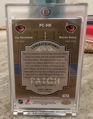 Kovalchuk/Hossa Dual Patch Auto OPC Premier Pairings /25 back