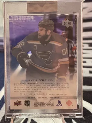 2020-21 Clear Cut Hockey RYAN O’REILLY Signature Autograph Acetate Upper Deck back