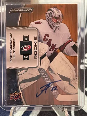 2023-24 Upper Deck Engrained Pyotr Kochetkov Rookie Oak Autograph front