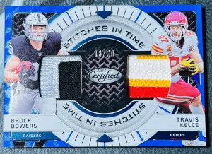 Travis Kelce Brock Bowers Patch /20 2024 Certified front