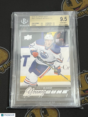 2015-16 Upper Deck Connor McDavid Young Guns TRUE BGS 9.5 ALL 4 9.5's front