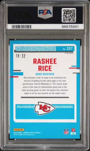 2023 Panini Donruss Optic Rashee Rice Shield Rookie /32 back