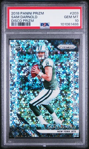 2018 Panini Prizm Sam Darnold Disco Prizm Rookie front