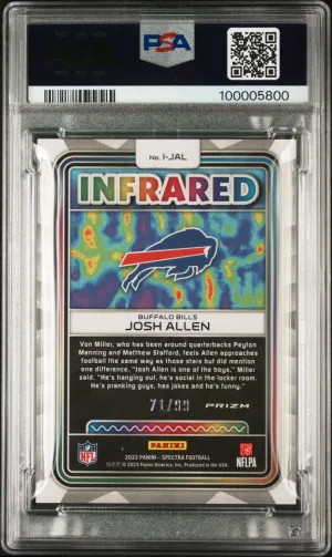 2023 Panini Spectra Infrared Josh Allen /99 PSA 10 back