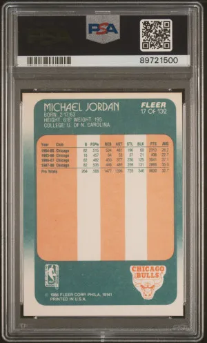 1988 Fleer Michael Jordan back