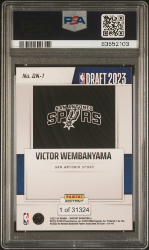 2023 Panini Instant Draft Night Victor Wembanyama back