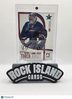 Patrick Roy 2005 In the Game Passing the Torch Game Used Jersey Mem Auto front