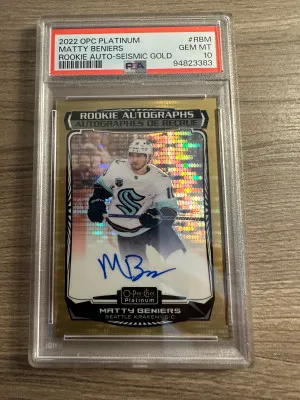 Matty Beniers Seismic Auto PSA 10 front
