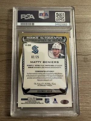 Matty Beniers Seismic Auto PSA 10 back