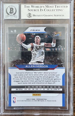 2020-21 Prizm Allen Iverson silver auto back