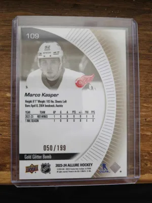 Marco Kasper 2023-24 Allure Rookie Gold Glitter Bomb /199 back