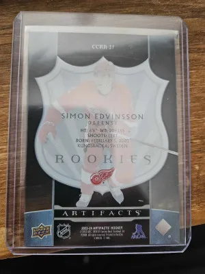 Simon Edvinsson 2023-24 Artifacts Rookie Clear back