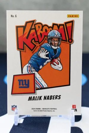 2024 Absolute Football Malik Nabers Horizontal Kaboom #6 back