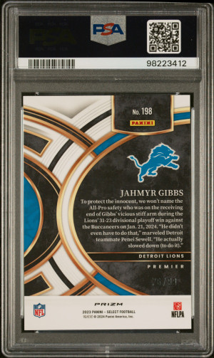 2023 Panini Select Jahmyr Gibbs Light Blue Prizm back