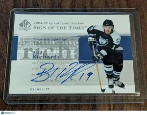 2004-05 SP Authentic Sign of the Times #STBR Brad Richards Auto TB Lightning front