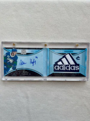 2019-20 UD The Cup Quinn Hughes Rookie Booklet Auto /3 Adidas Patch front
