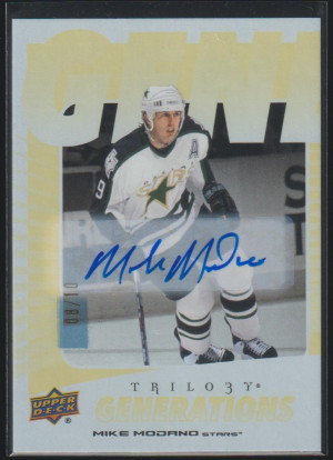 Mike Modano 2023-24 Trilogy Generations Gold Auto /10 front