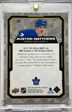 2021-22 Stature Auston Matthews 1/1 #65 back