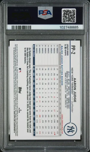 2024 Topps Update #PP2 Aaron Judge Paw Patrol PSA 10 GEM MINT back