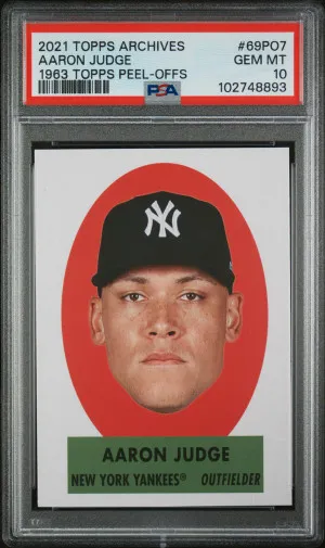 2021 Topps Archives #69PO7 Aaron Judge 1963 Topps Peel-Offs POP 6 front