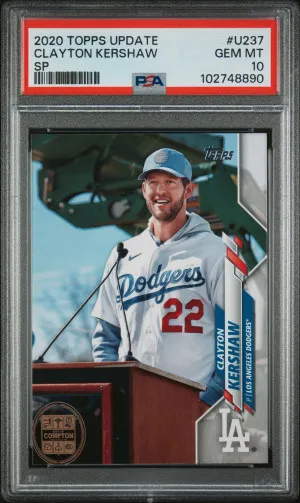 2020 Topps Update Clayton Kershaw Image Variation SP (Podium) PSA 10 Gem Mint front