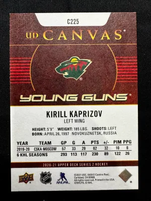 Kirill Kaprizov Young Guns Canvas back