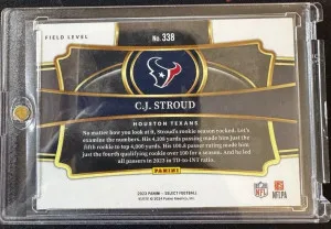 2023 Select CJ Stroud RC #338 Field Level back
