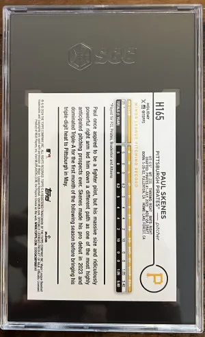 2024 Topps Holiday Paul Skenes RC SGC 9.5 back