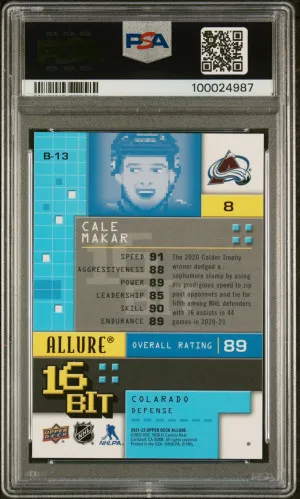 2021 Upper Deck Allure 16-Bit Cale Makar 16-Bit back